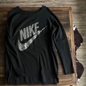 Nike Black Long Sleeve with Silver Logo